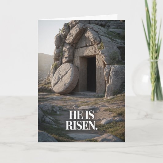 He Is Risen Empty Tomb Christian Easter Card カード (正面)
