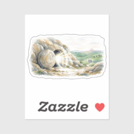 He Is Risen Empty Tomb Easter Cross Sticker シール