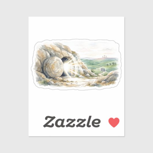 He Is Risen Empty Tomb Easter Cross Sticker シール (シート)