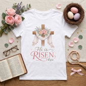 He Is Risen Floral Cross トライブレンドＴシャツ