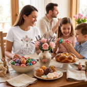 He Is Risen Floral Cross トライブレンドＴシャツ