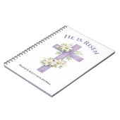 He is Risen Floral Cross 2026 Prayer Journal ノートブック (左側)