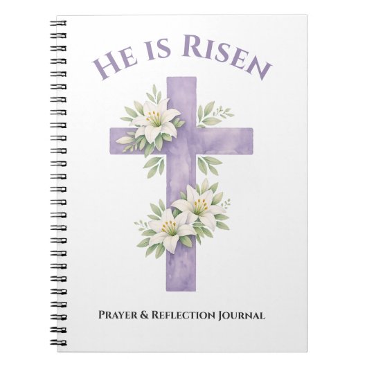 He is Risen Floral Cross 2026 Prayer Journal ノートブック (正面)