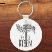 He Is Risen Floral Cross Keychain キーホルダー (裏面)