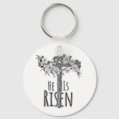 He Is Risen Floral Cross Keychain キーホルダー (裏面)