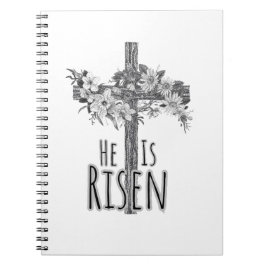 He Is Risen Floral Cross Notebook ノートブック