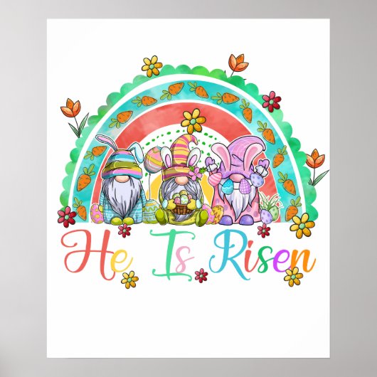 he is risen gnome, retro, vintage ポスター (正面)