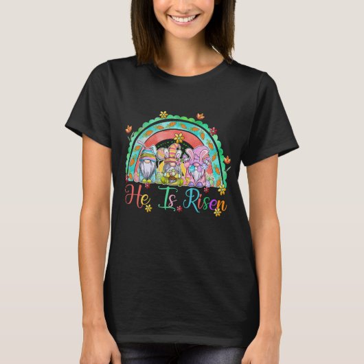 he is risen gnome, retro, vintage tシャツ (正面)