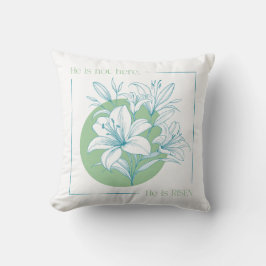 He is RISEN! - Green + Teal Lily クッション