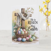 He Is Risen Happy Easter Bulk Cards Church Greet カード (黄色い花)