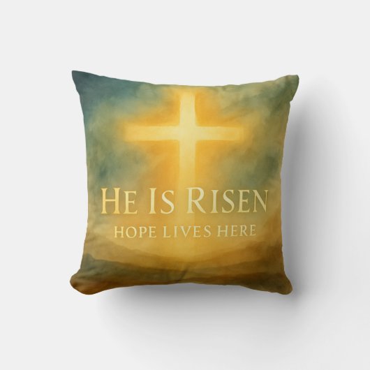 He Is Risen Hope Lives Here Easter 2026 クッション (正面)