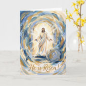 He Is Risen in Glory Easter Card カード (黄色い花)