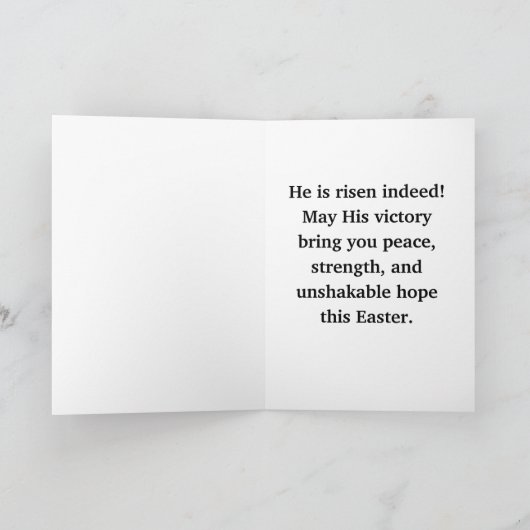 He Is Risen Indeed Easter Card カード (内部)