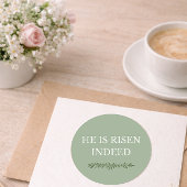 He is Risen Indeed Sticker Christian Faith Design ラウンドシール