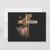 He is Risen Jesus Christian Religious Easter 招待状 (正面)