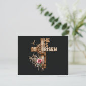 He is Risen Jesus Christian Religious Easter 招待状 (スタンド正面)
