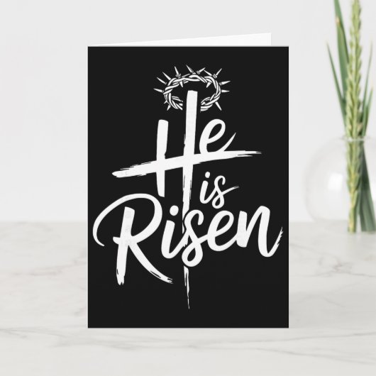 He Is Risen Jesus Cross For Religious Christian Ea カード (正面)