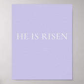 He Is Risen Lavender Easter Wall Art | Soft Print ポスター (正面)