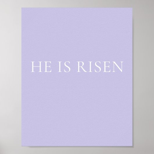 He Is Risen Lavender Easter Wall Art | Soft Print ポスター (正面)