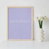 He Is Risen Lavender Easter Wall Art | Soft Print ポスター