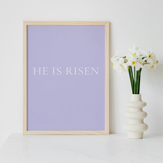 He Is Risen Lavender Easter Wall Art | Soft Print ポスター