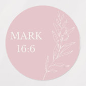 He Is Risen · Mark 16:6 — Easter Christian Sticker ラベル (デザイン1)