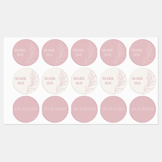 He Is Risen · Mark 16:6 — Easter Christian Sticker ラベル (シート)