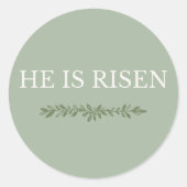 He Is Risen Minimal Easter Faith Round Sticker ラウンドシール (正面)