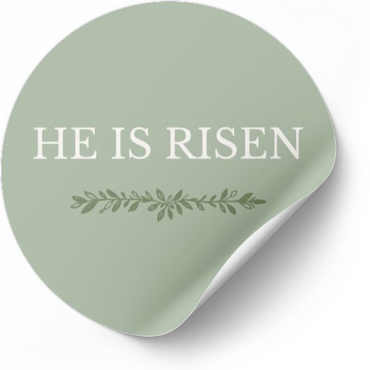 He Is Risen Minimal Easter Faith Round Sticker ラウンドシール