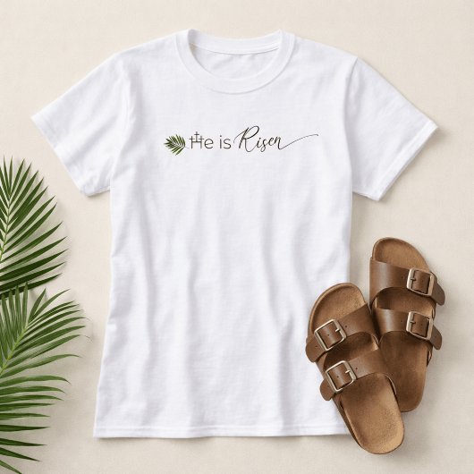 He is Risen Palm Leaf  3 Crosses Minimalist Easter Tシャツ