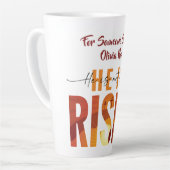 He Is Risen Personalised Text Latte Mug カフェラテマグ (左アングル)