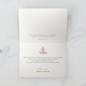 He Is Risen Personalized Christian Elegant Floral  カード (内部)