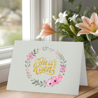 He Is Risen Personalized Christian Sweet Botanical カード