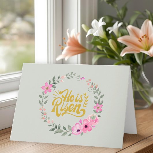 He Is Risen Personalized Christian Sweet Botanical カード