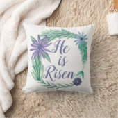 He is Risen Religious Easter Floral クッション (ブランケット)