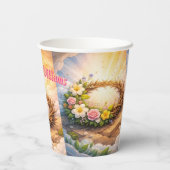 He Is Risen Religious Floral Crown Easter 紙コップ (裏面)