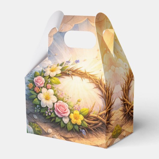 He Is Risen Religious Floral Crown Personalized フェイバーボックス (裏面サイド)