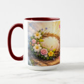 He Is Risen Religious Floral Crown Personalized マグカップ (左)