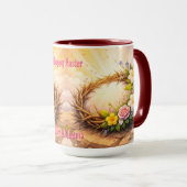 He Is Risen Religious Floral Crown Personalized マグカップ (正面右)