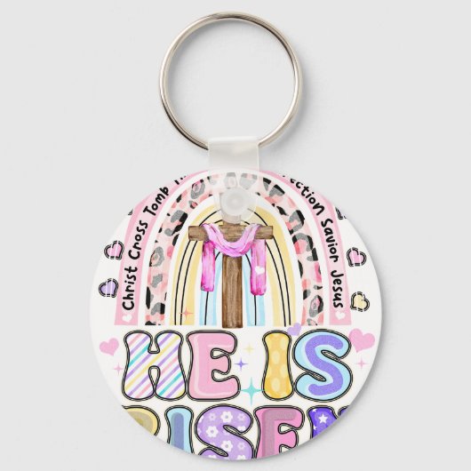 he is risen, retro, vintage キーホルダー (正面)