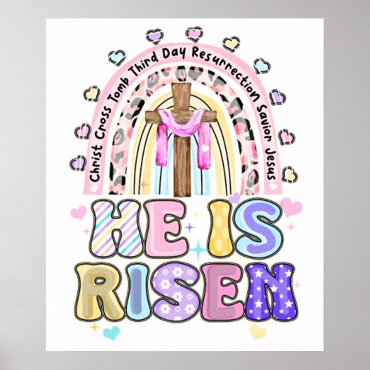he is risen, retro, vintage ポスター (正面)