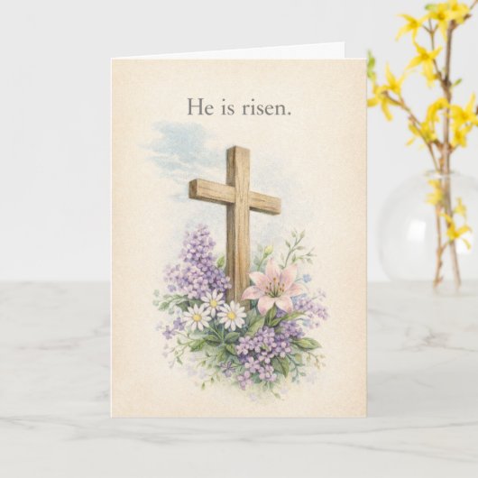 He is Risen...So are Expectations - Easter カード (黄色い花)