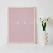 He Is Risen – Soft Pink Easter Faith Wall Art