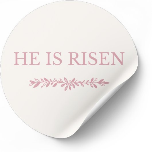 He Is Risen Sticker – Biblical Hope Verse ラウンドシール