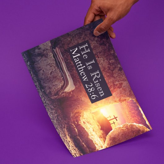 He Is Risen Three Crosses Empty Tomb Easter カード