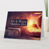 He Is Risen Three Crosses Empty Tomb Easter カード (正面)