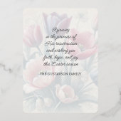 He Is Risen Tulip Floral Gold Foil Card 箔シーズンカード (裏面)