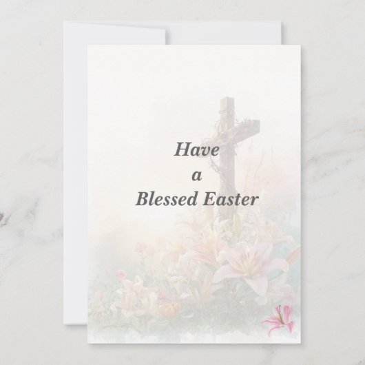 He Is Risen Watercolor Easter Card 招待状 (裏面)