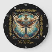 He Is Risen Winged Cross  ラージ壁時計 (正面)