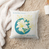 He is RISEN! - Yellow + Teal Lily クッション (ブランケット)